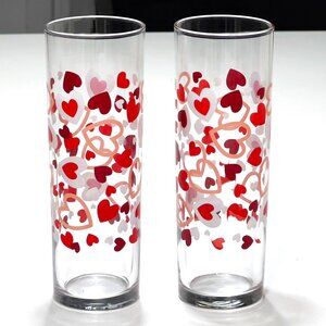 Valentine's Day Red Heart Glasses, Set of 2 - Gifts for Lovers, Girlfriend, Wife